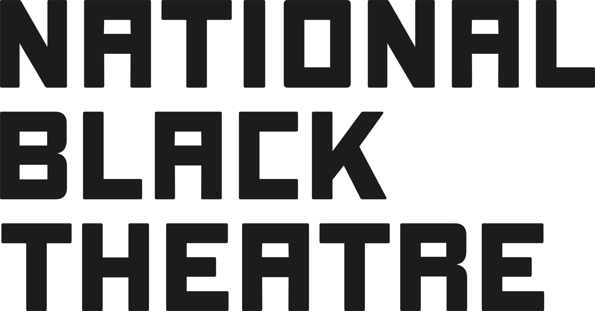 Black text on a white background that reads National Black Theatre