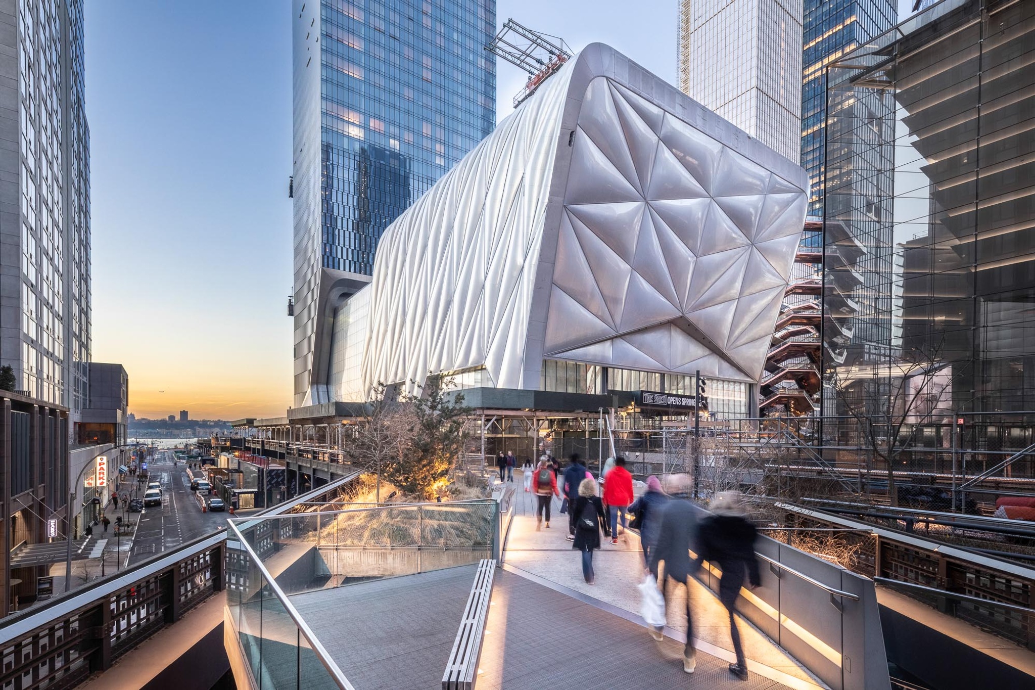 The Shed's Bloomberg Building seen from the High Line, February 2019