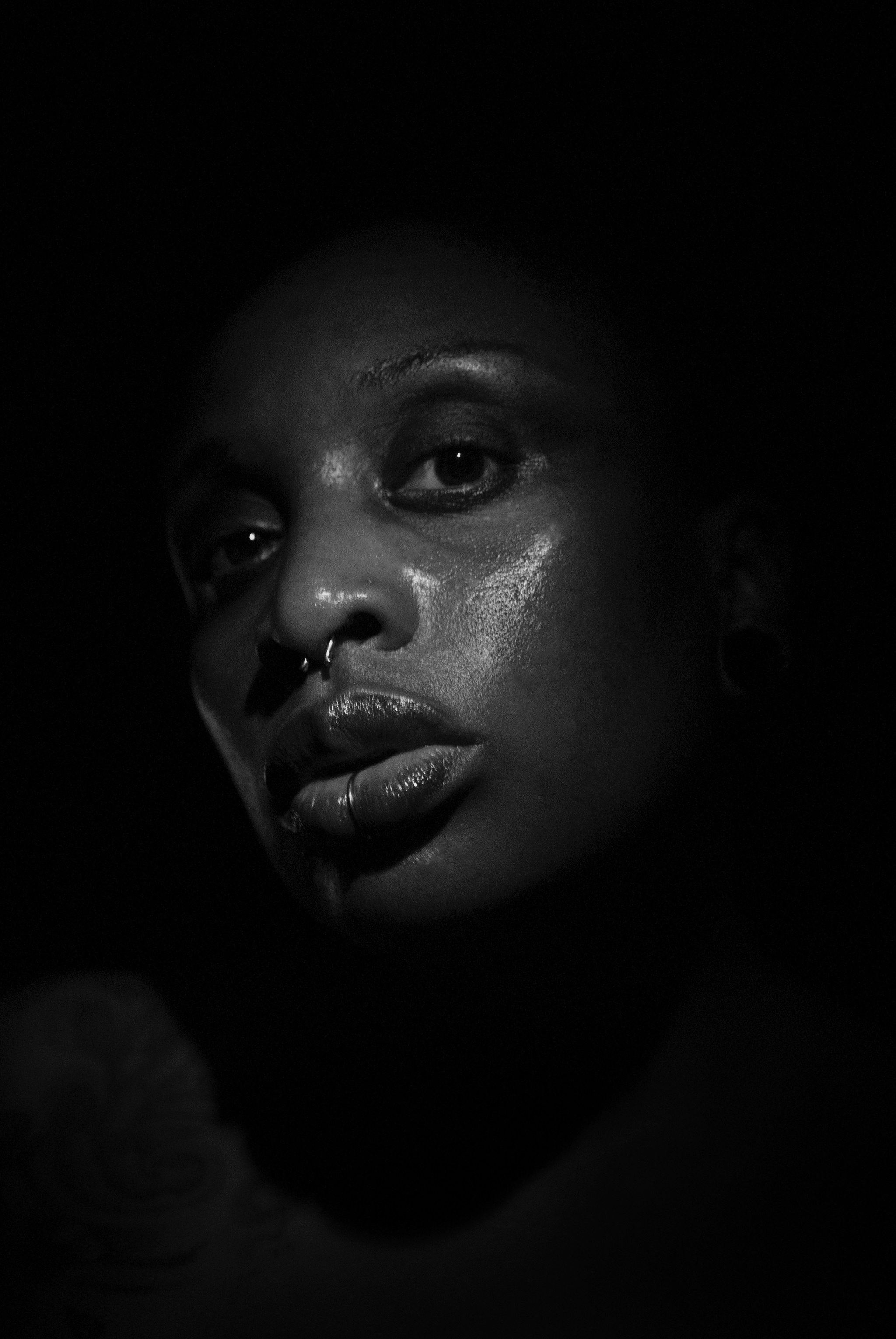 Black and white portrait of Tamar-Kali