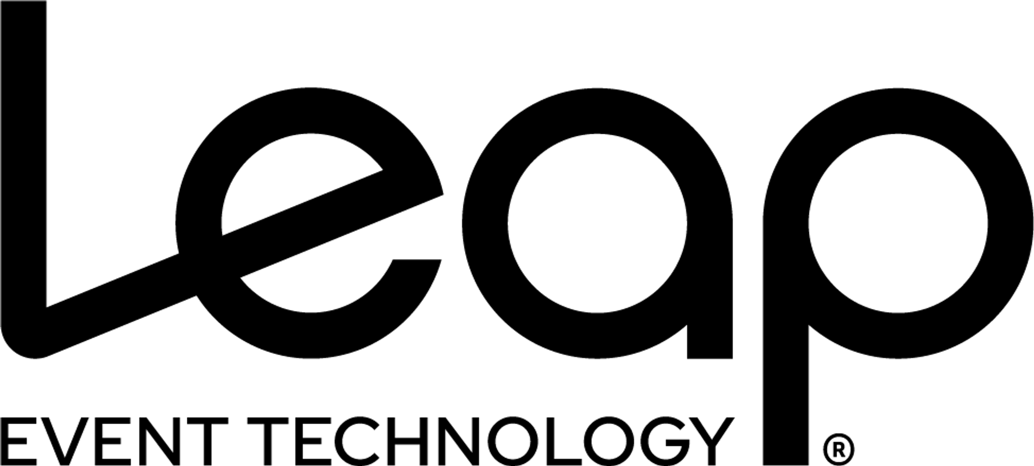 A logo reading Leap Event Technology in thin black letters